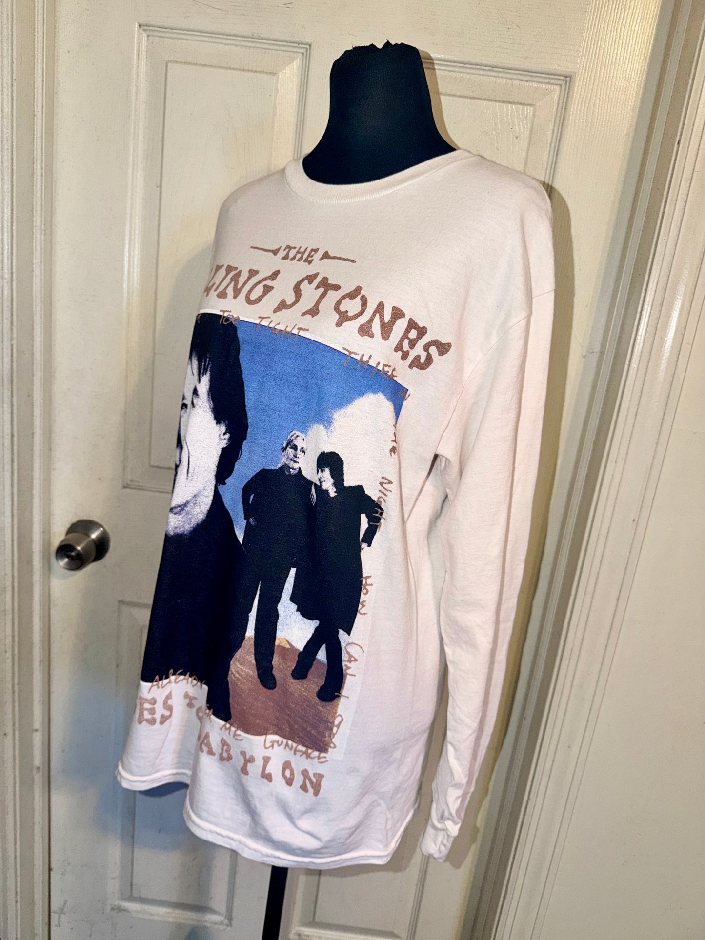 The Rolling Stones Oversized Distressed Long Sleeve Tee