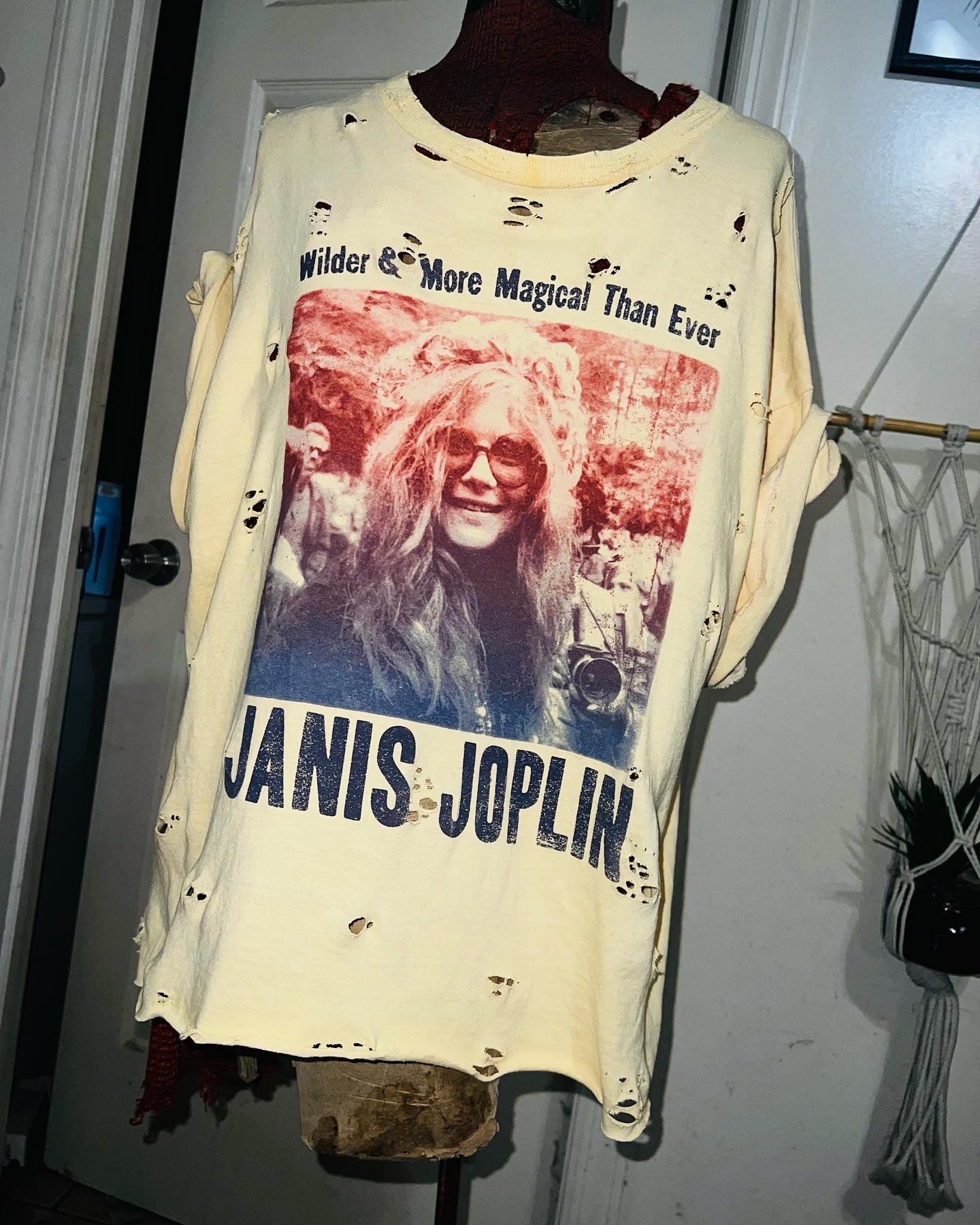 Janis Joplin Oversized Distressed Tee