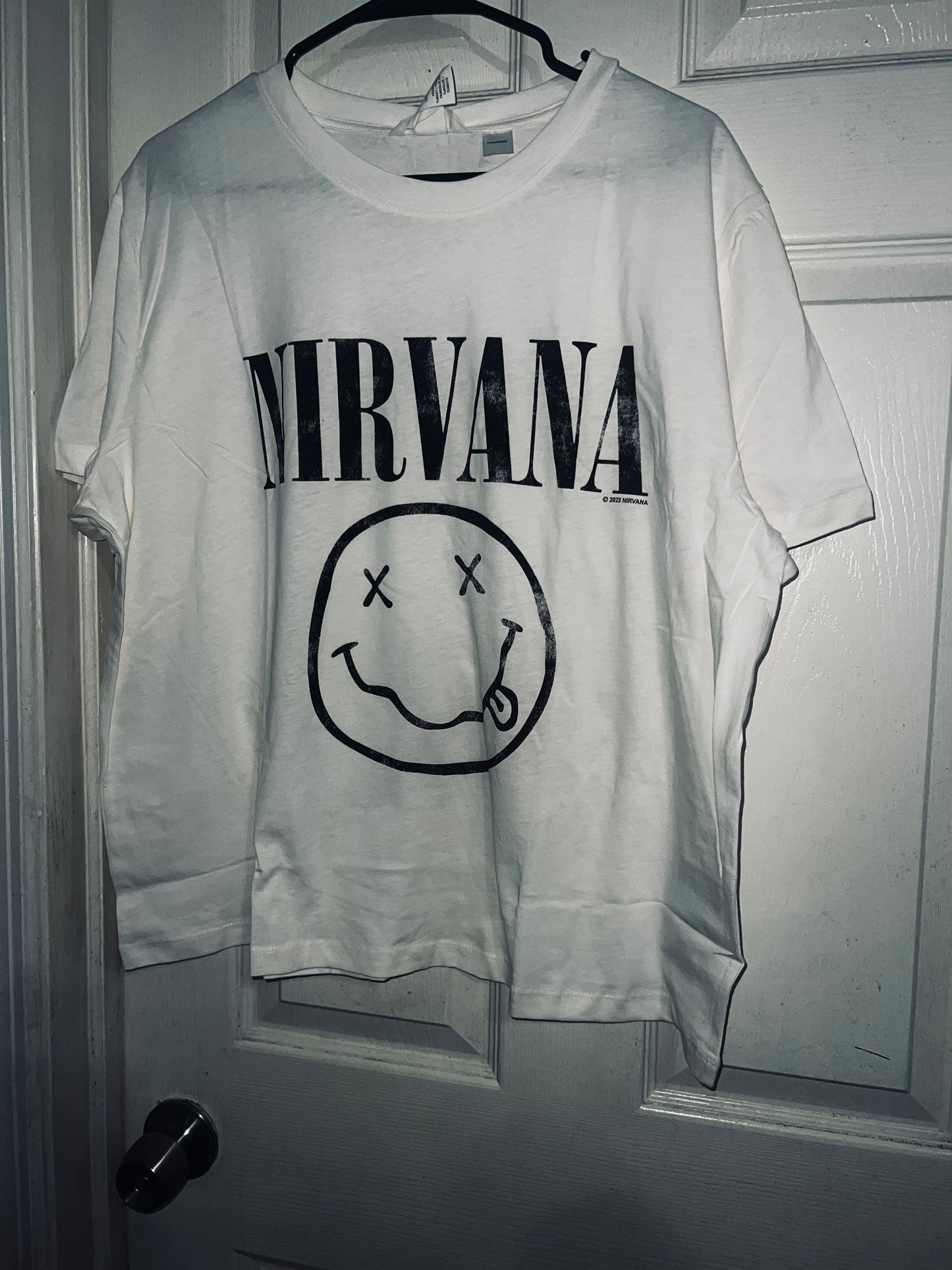 Nirvana Off White Distressed Tee