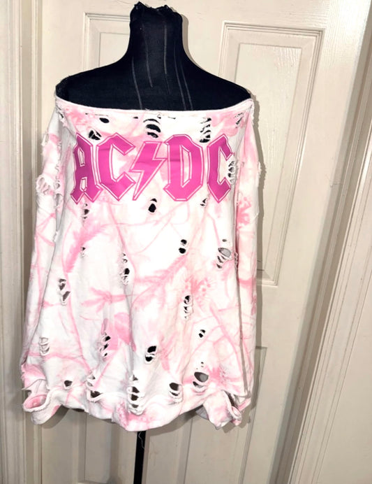 AC/DC OFTS Oversized Distressed Sweatshirt
