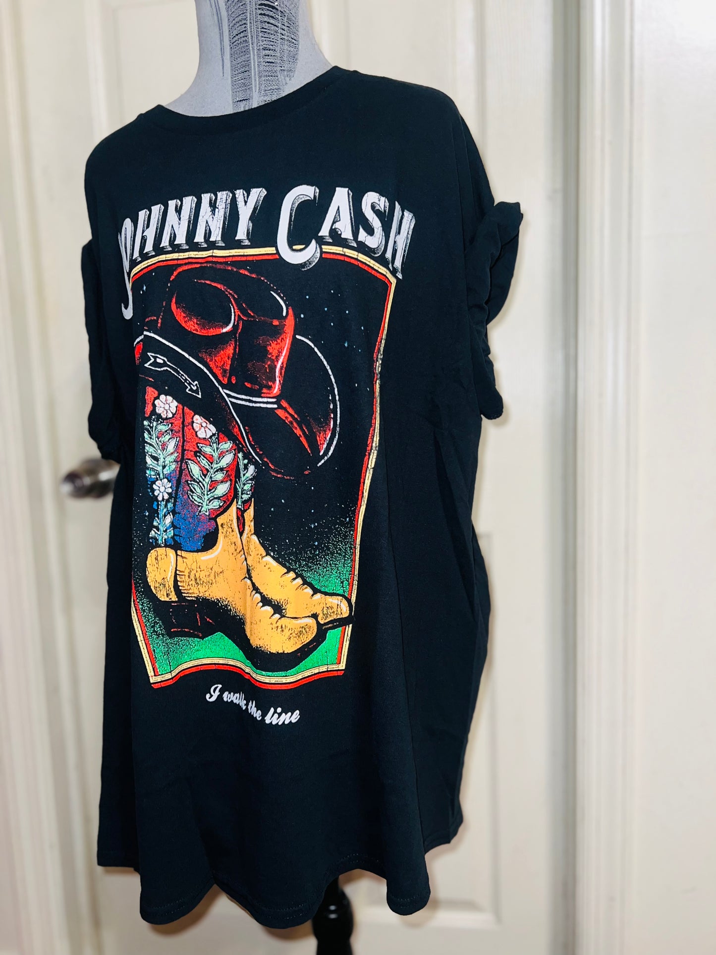 Johnny Cash Oversized Distressed Tee