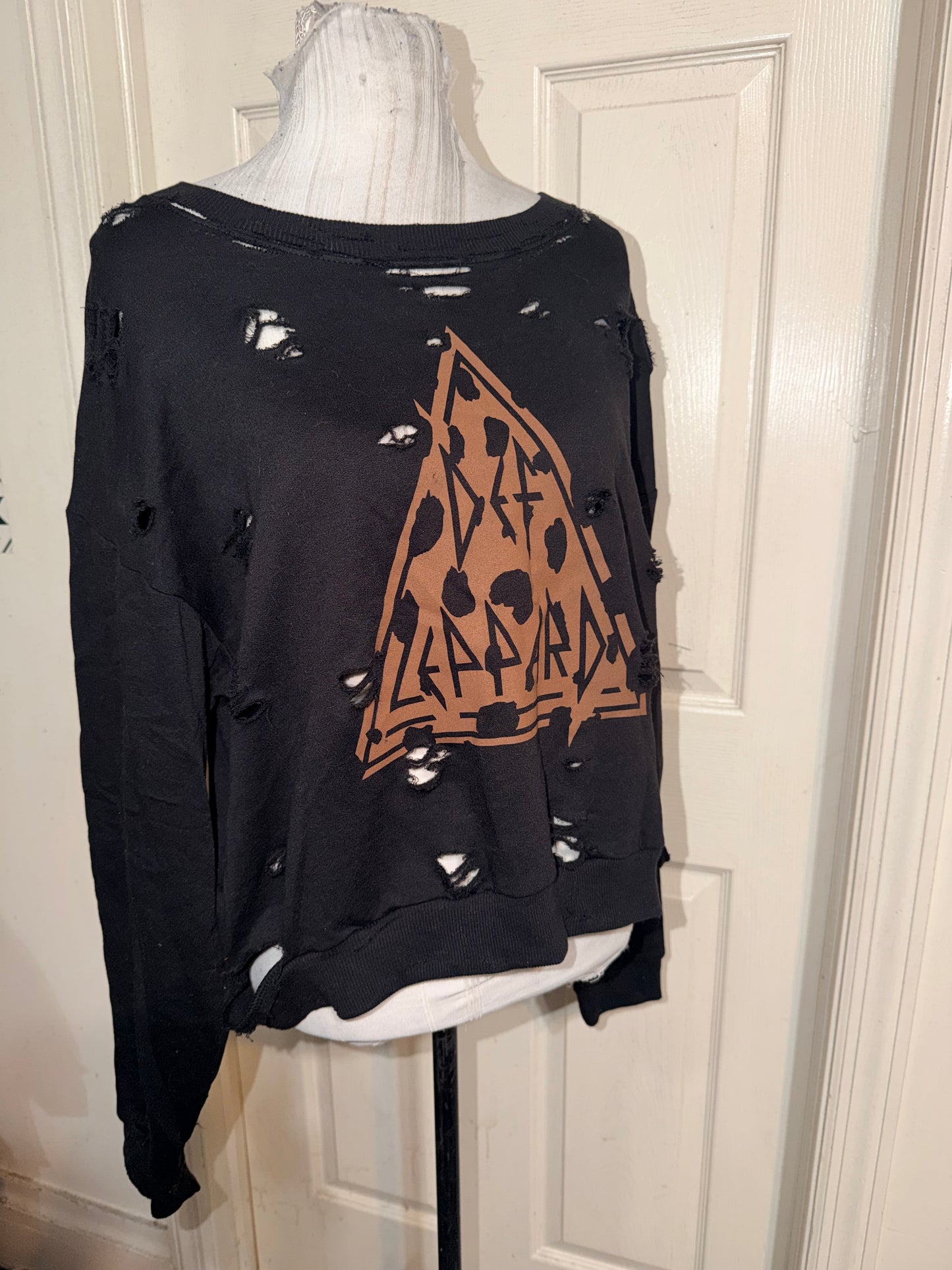 Def Leppard Oversized Distressed Sweatshirt
