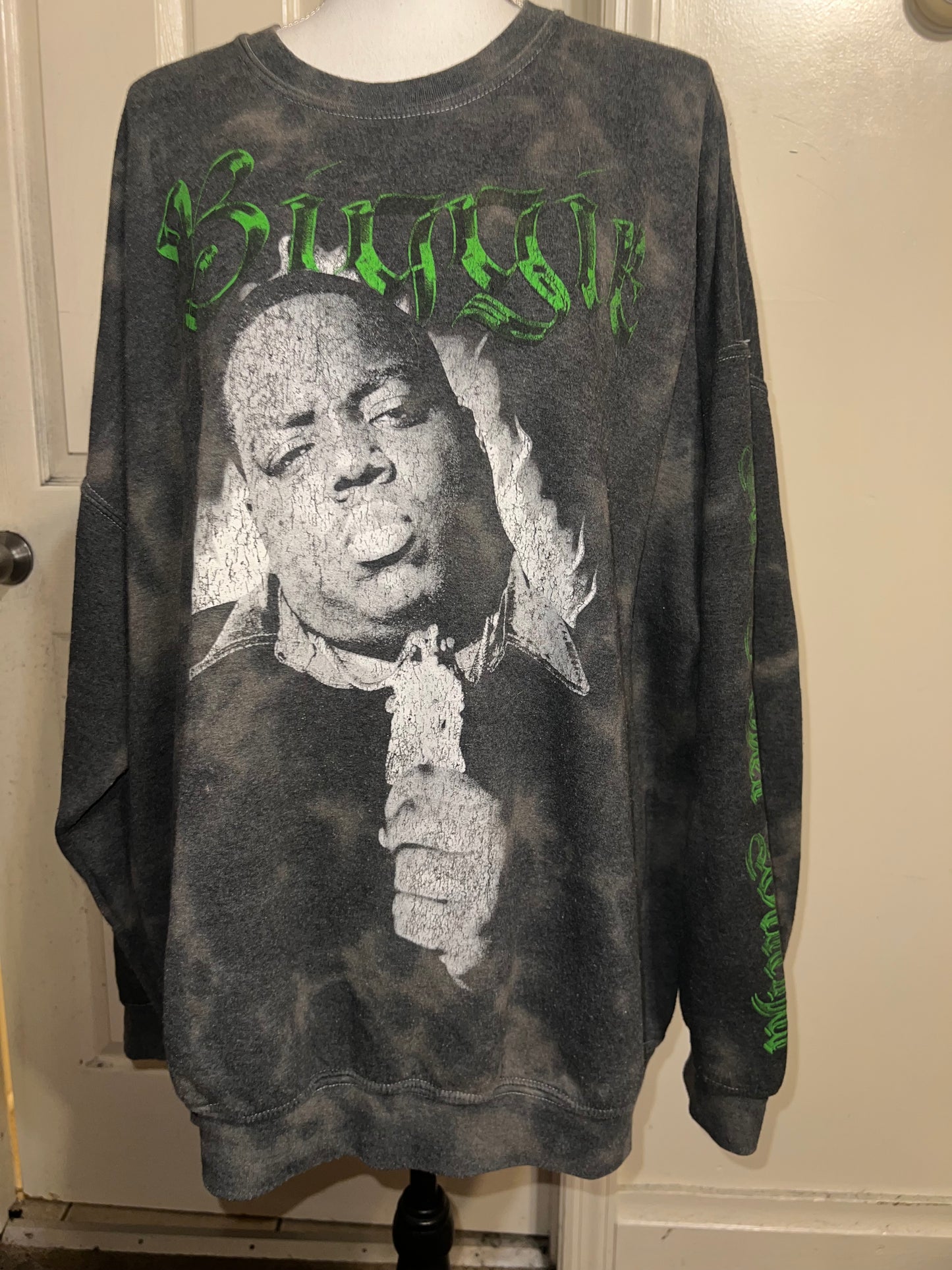 Biggie Smalls Oversized Distressed Sweatshirt