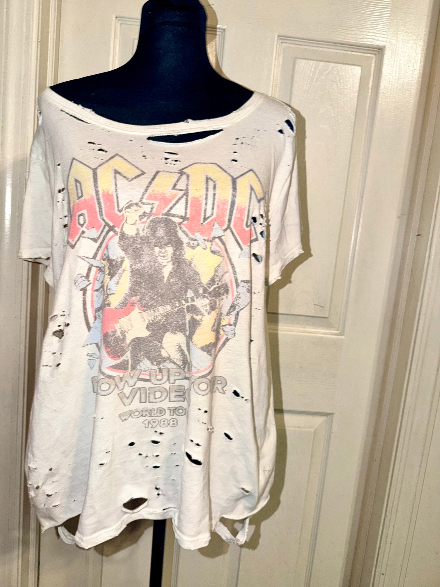 AC/DC Oversized Distressed Tee (as is)