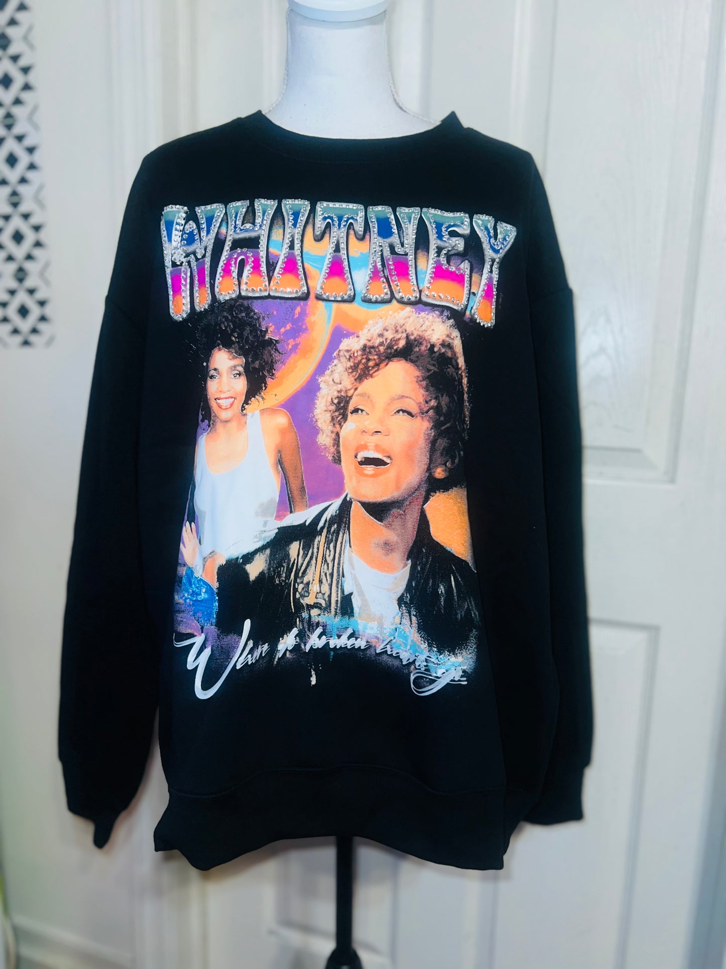 Whitney Houston Oversized Distressed Sweatshirt