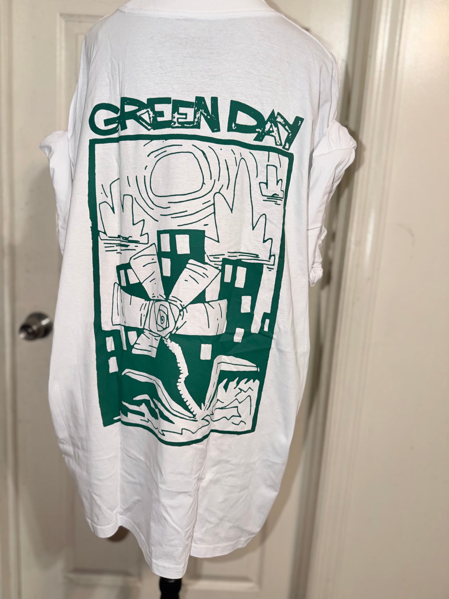 Green Day Double Sided Oversized Distressed Tee