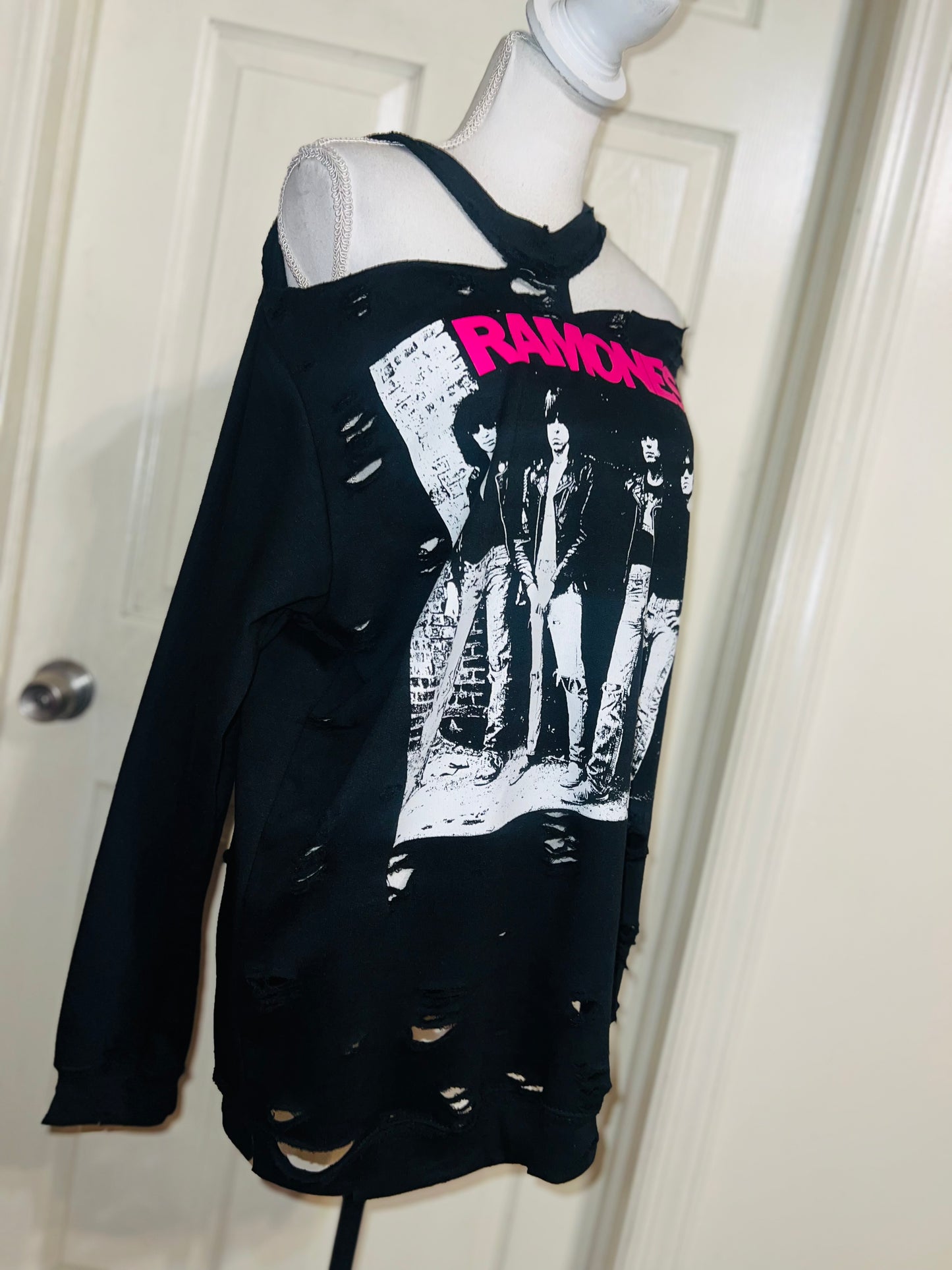 Ramones Oversized Distressed Sweatshirt