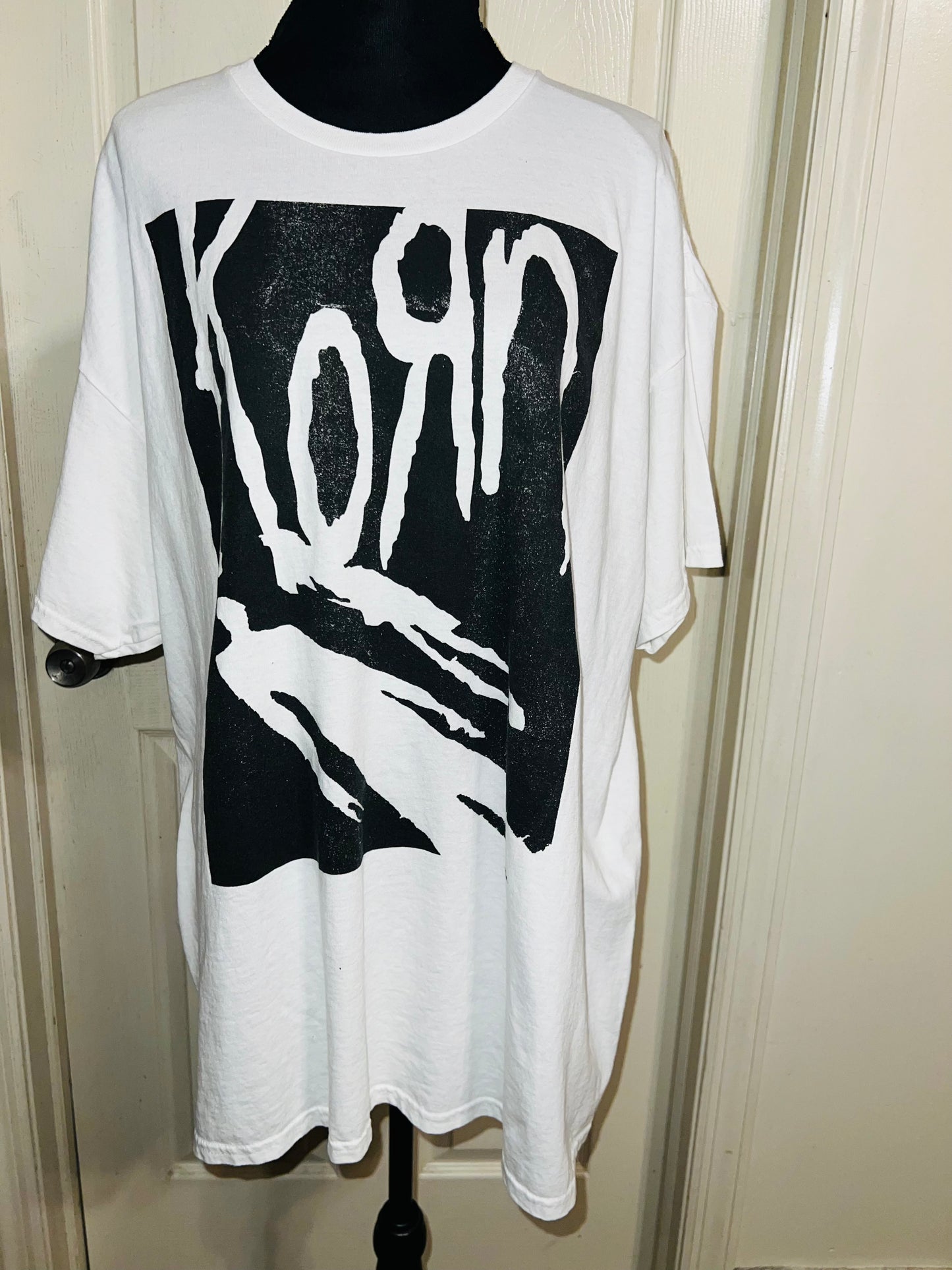 Korn Oversized Distressed T-Shirt