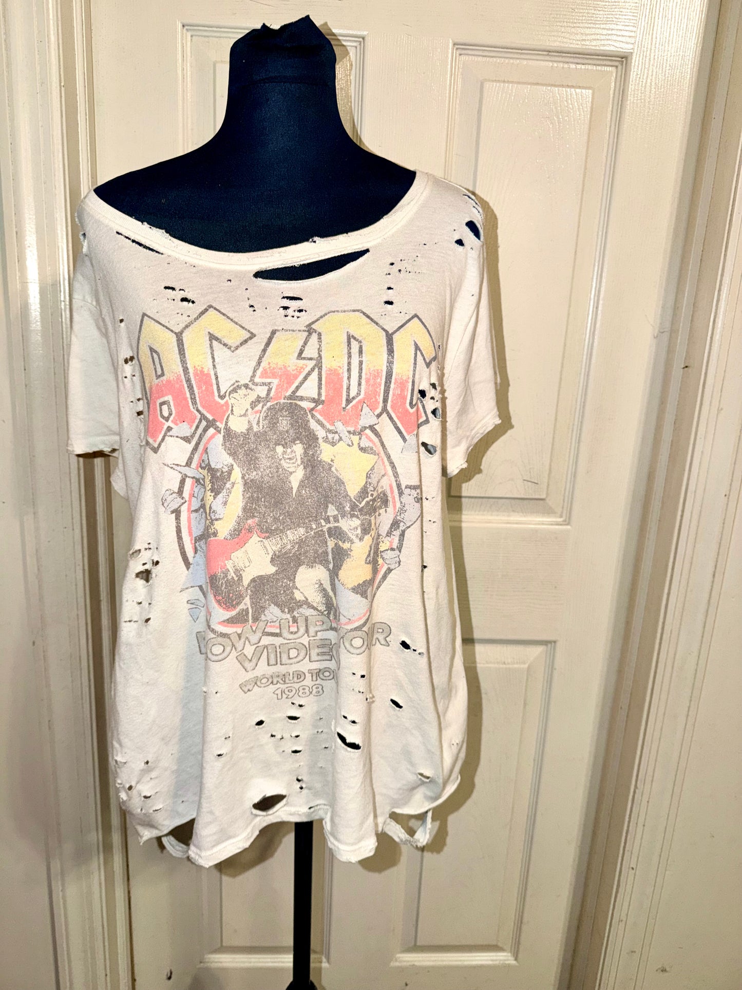 AC/DC Oversized Distressed Tee (as is)