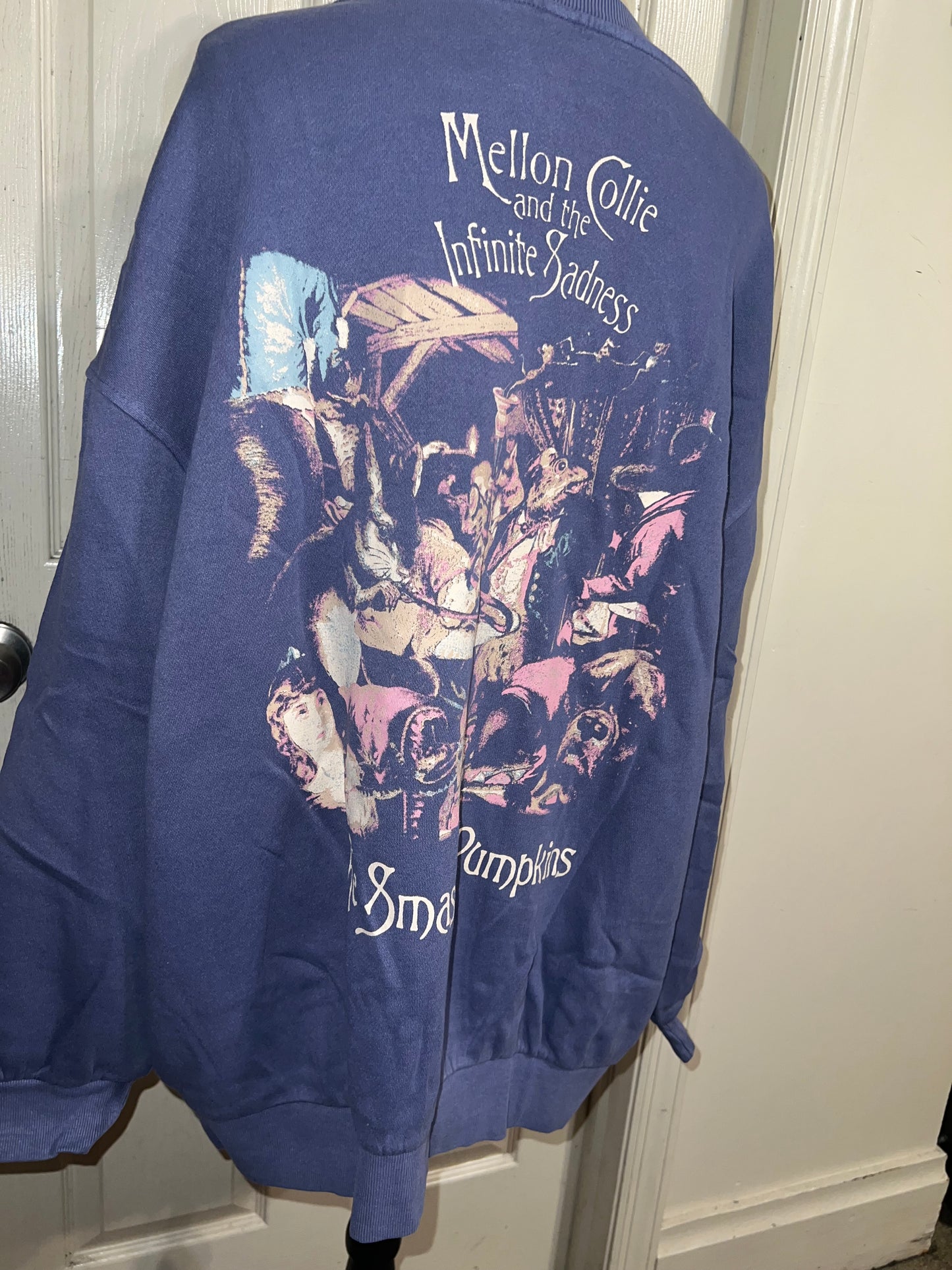 The Smashing Pumpkins Double Sided Oversized Distressed Sweatshirt