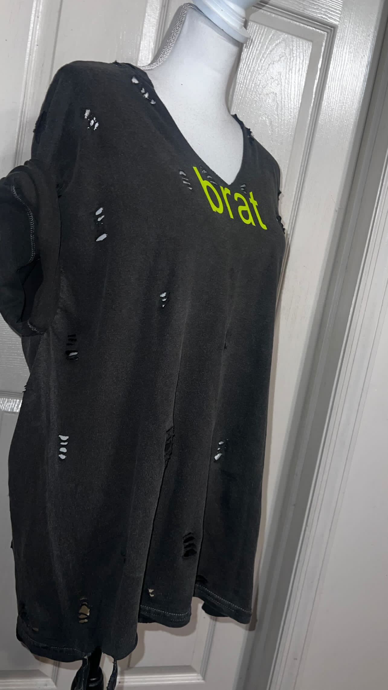 Charli XCX brat Double Sided Oversized Distressed Tee