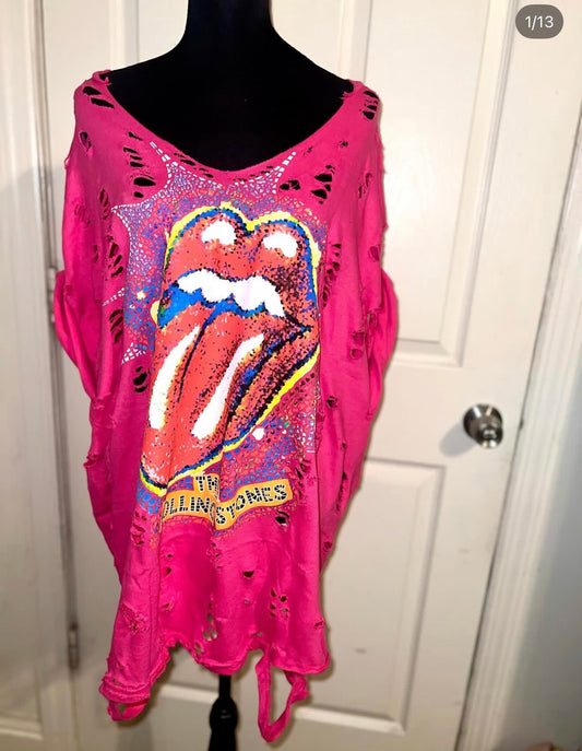 The Rolling Stones Oversized Distressed Tee