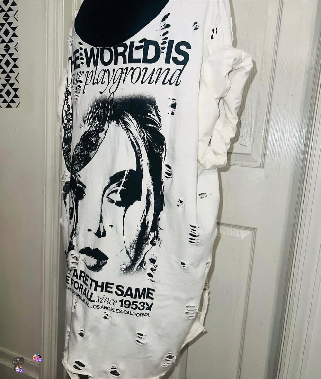 Playboy Double Sided Oversized Distressed Tee