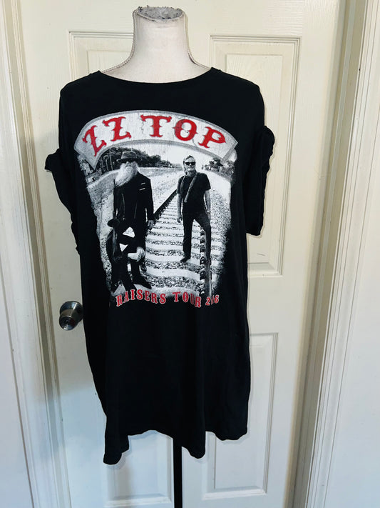ZZ Top Double Sided Oversized Distressed Tee