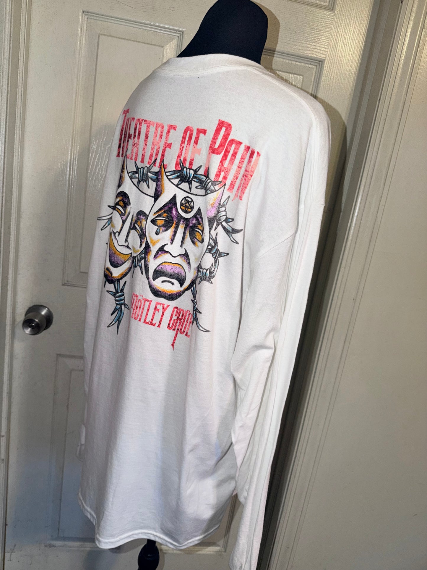 Motley Crue Double Sided Oversized Distressed Long Sleeve Tee