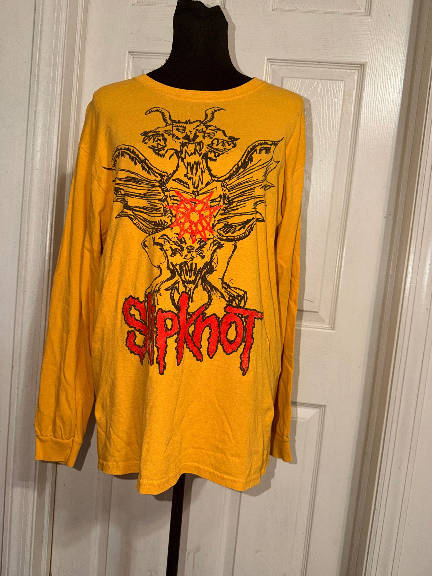 Slipknot Double Sided Vintage Oversized Distressed Long Sleeve Tee