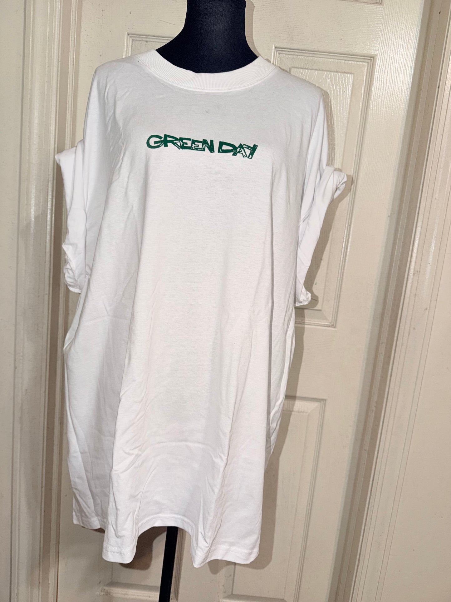 Green Day Double Sided Oversized Distressed Tee
