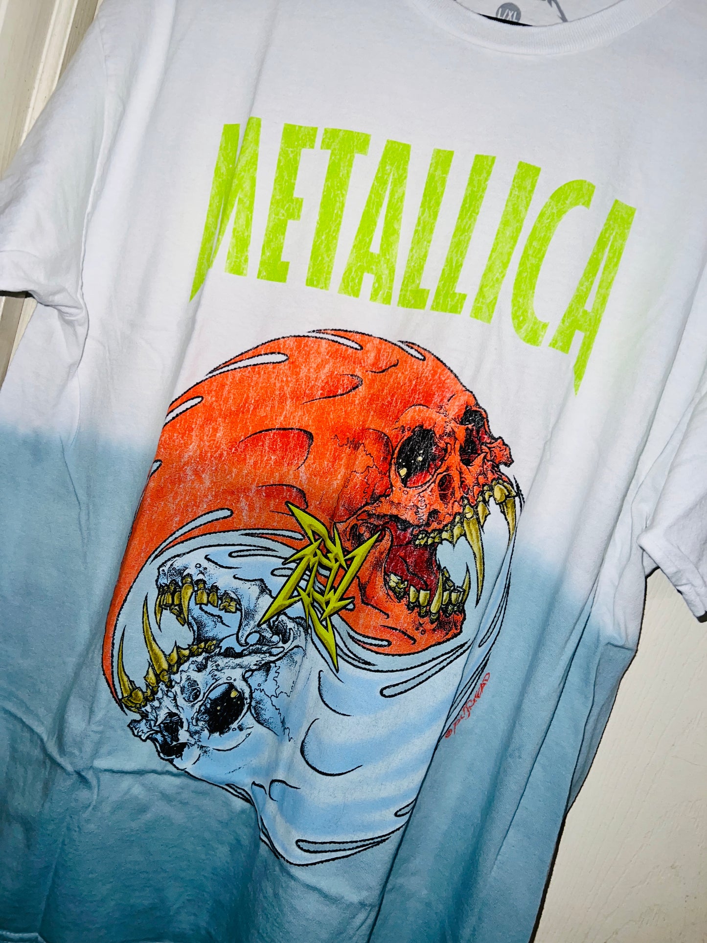 Metallica Tie Die Oversized Distressed Tee