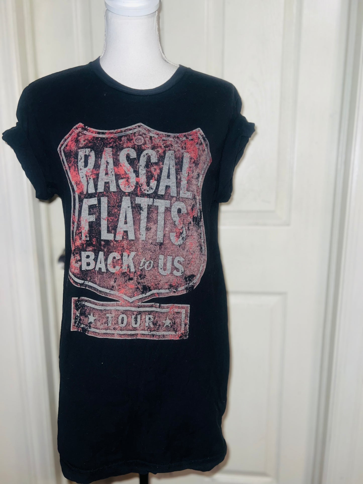 Rascal Flatts Double Sided Oversized Distressed Tee