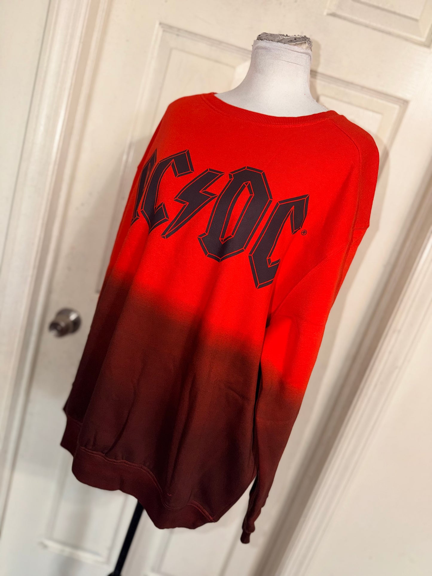 AC/DC Oversized Distressed Sweatshirt