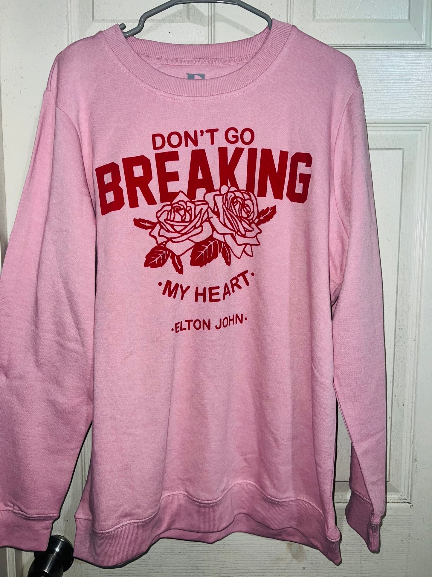 Elton John “Don’t go breaking my Heart” Oversized Distressed Sweatshirt