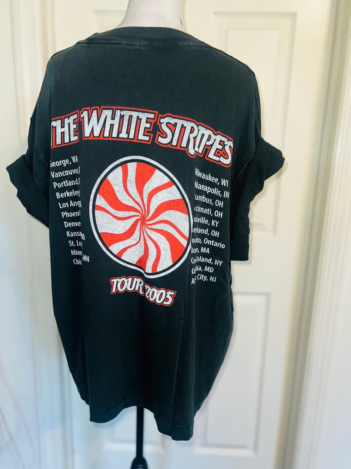 The White Stripes Double Sided Oversized Distressed Tee