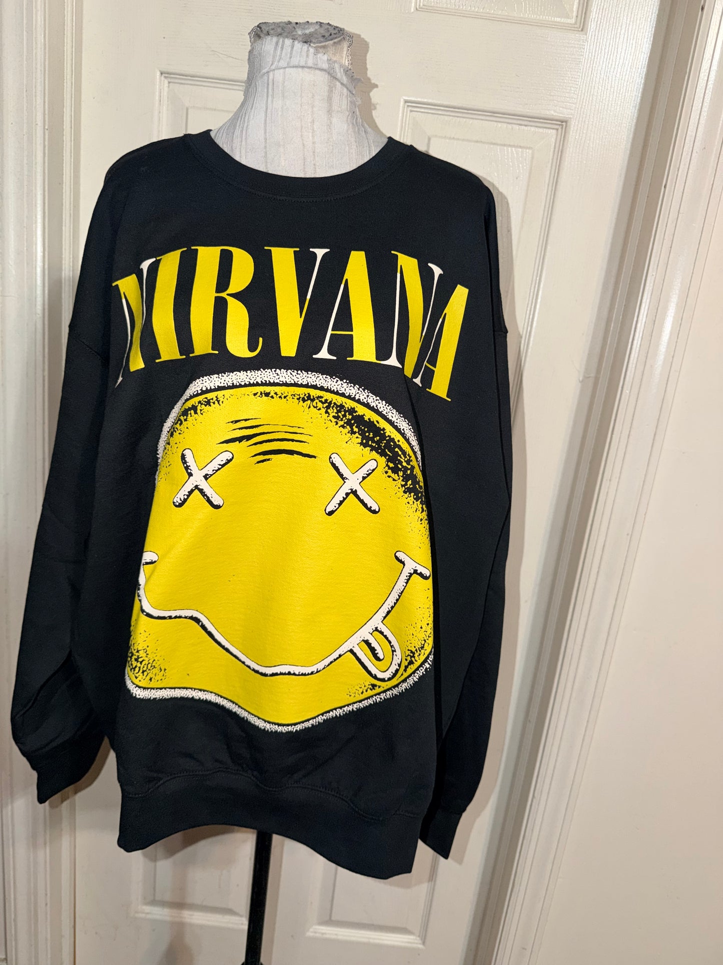 Nirvana Oversized Distressed Sweatshirt