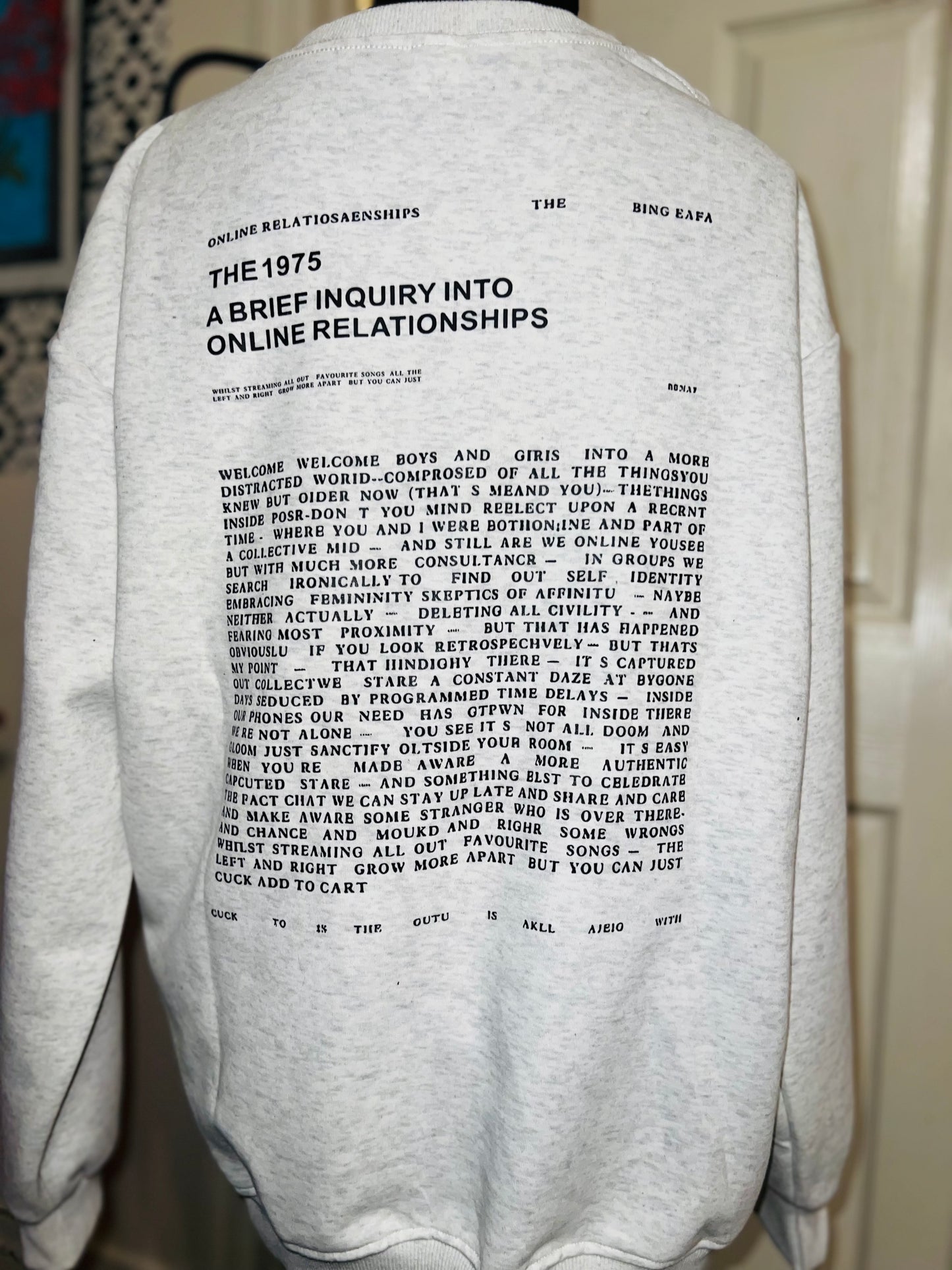 The 1975 ABIIOR Double Sided Oversized Distressed Sweatshirt