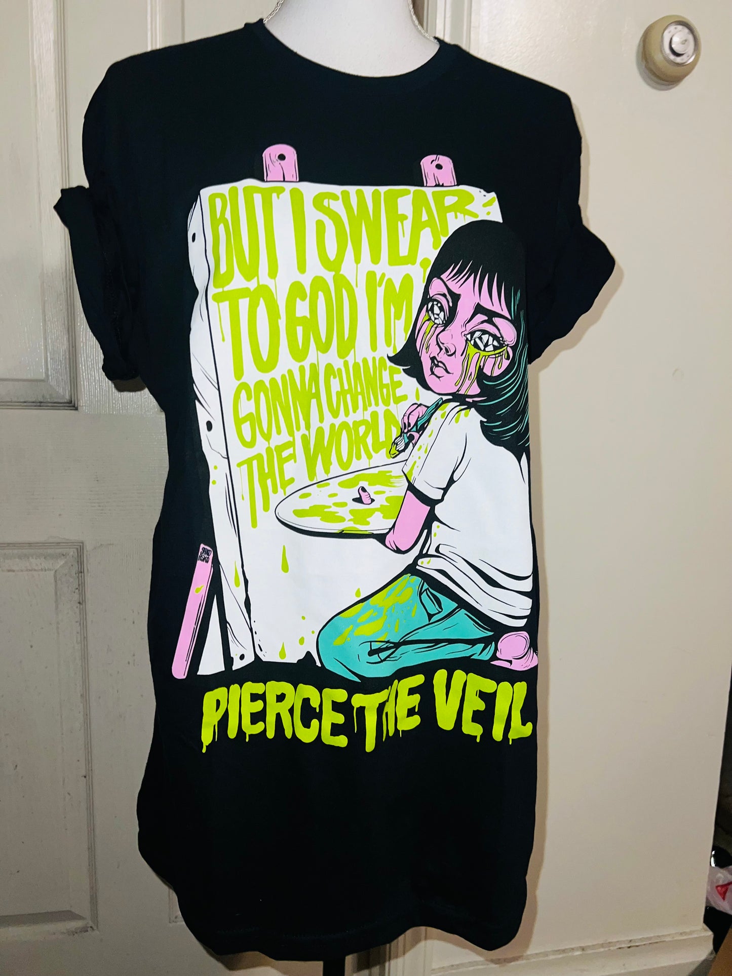 Pierce the Veil Oversized Distressed Tee