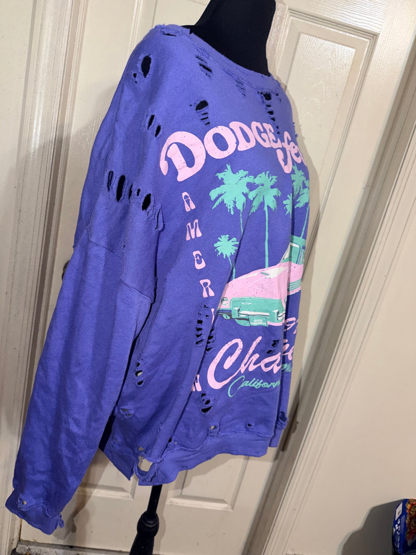 Dodge Challenger Oversize Distressed Sweatshirt
