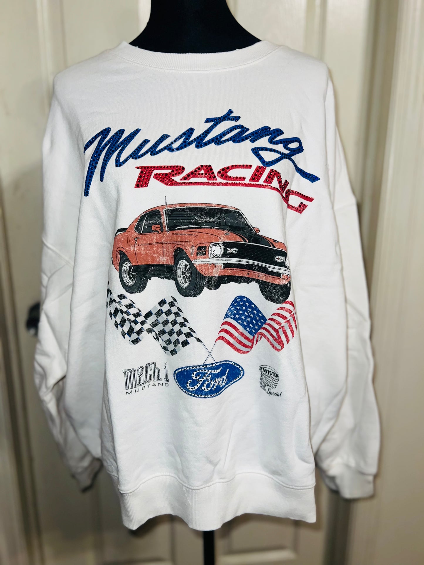 Ford Mustang Oversized Distressed Sweatshirt