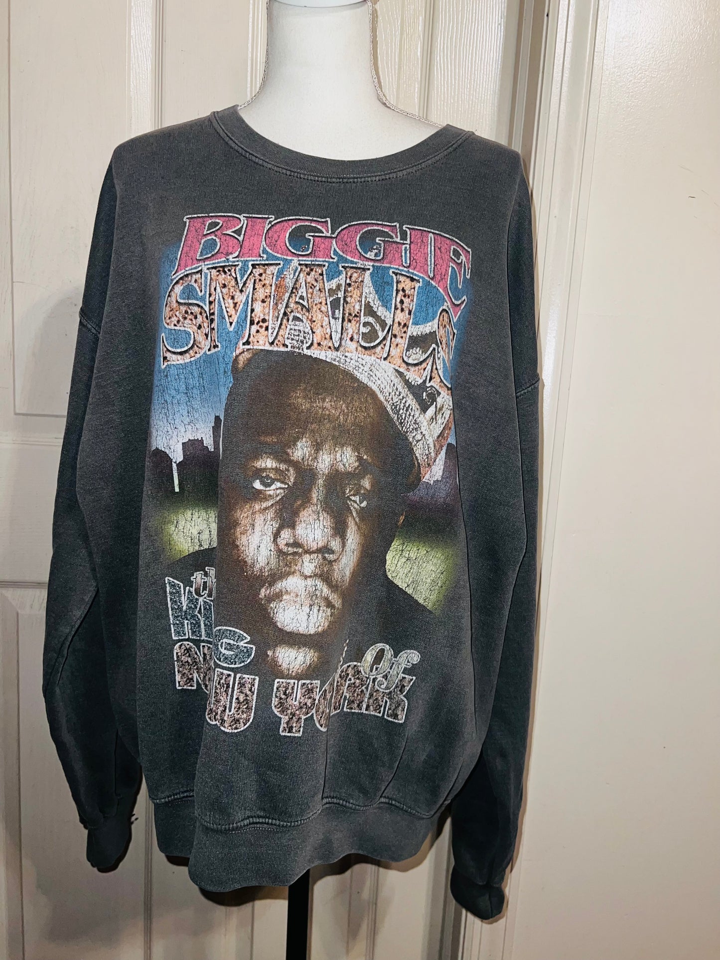Biggie Smalls Double Sided Oversized Distressed Sweatshirt