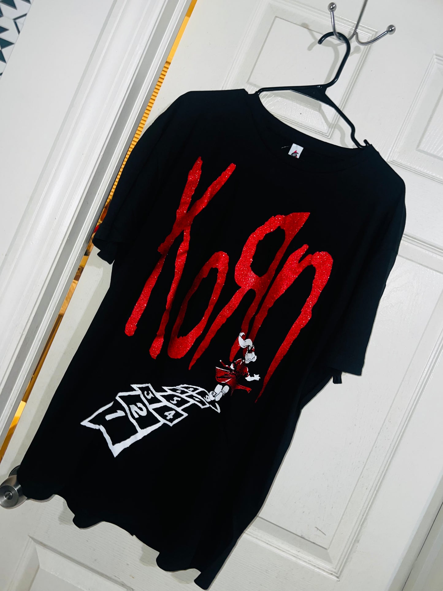 Korn Oversized Distressed Tee (Shimmery)