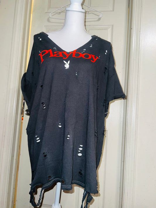 Playboy Double Sided Oversized Distressed Tee