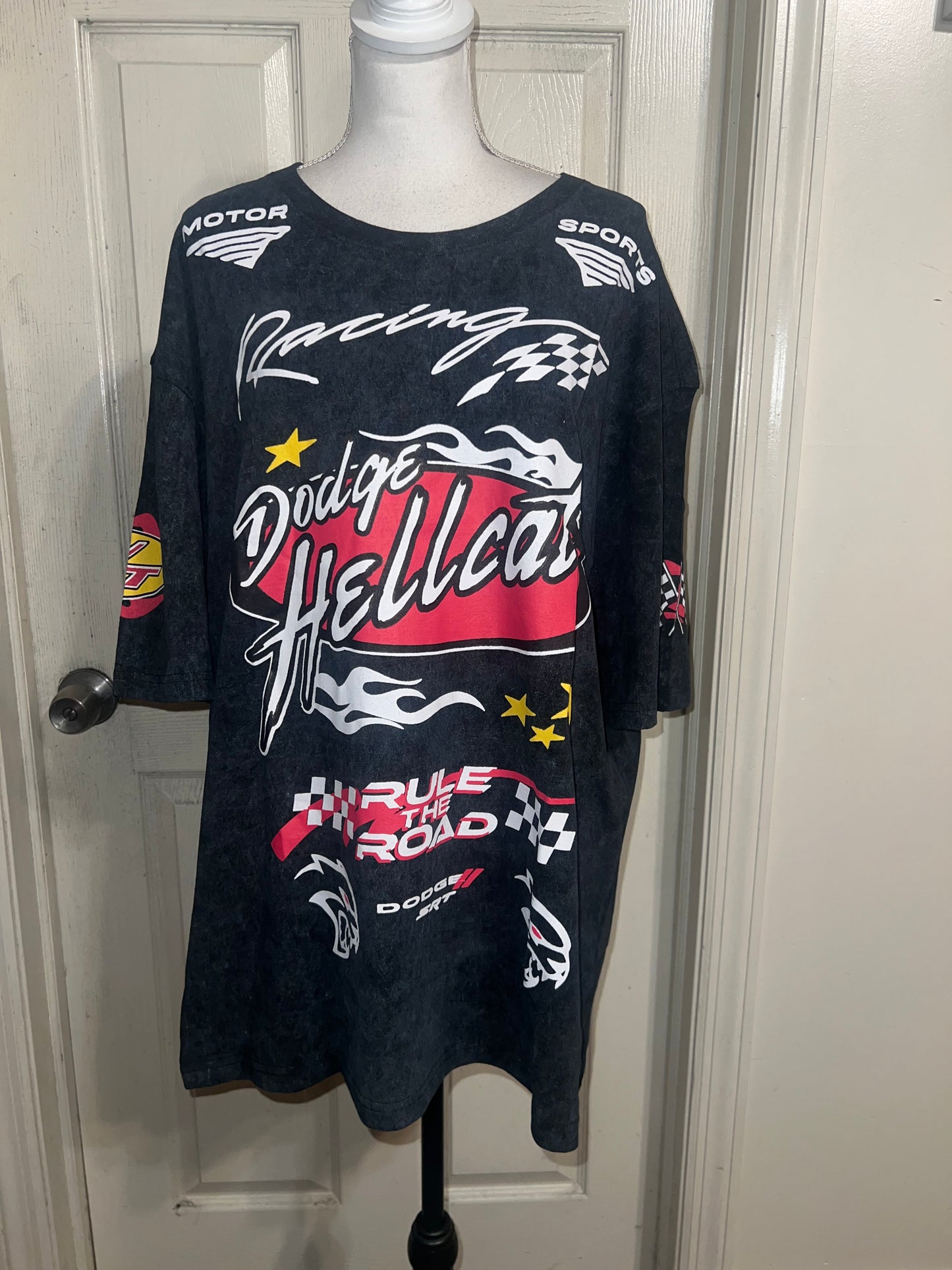 Dodge Hellcat Racing Oversized Distressed Tee  on
