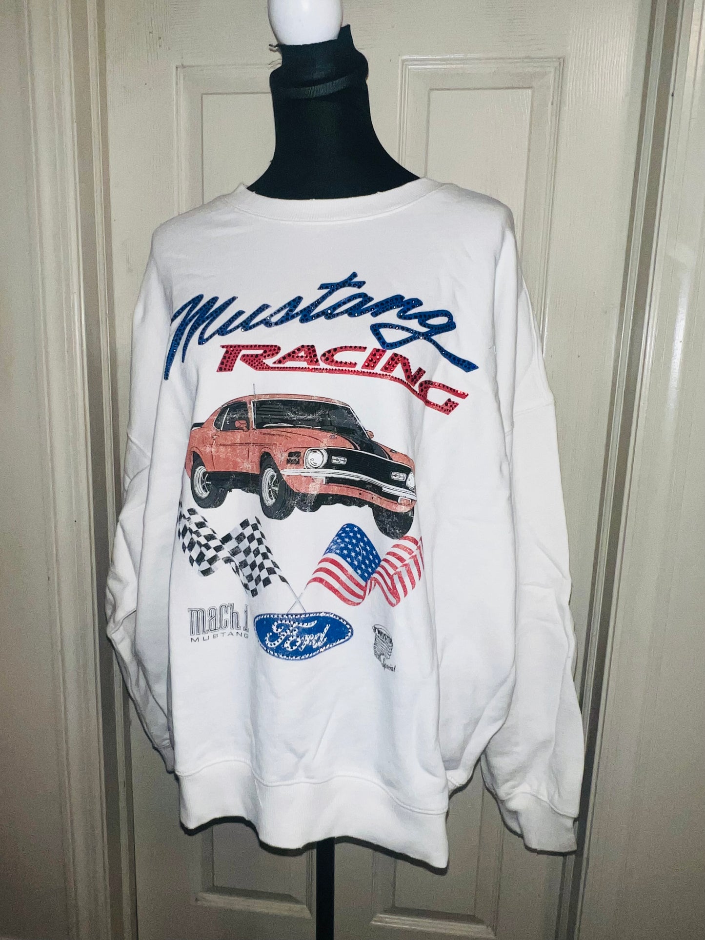 Ford Mustang Oversized Distressed Sweatshirt