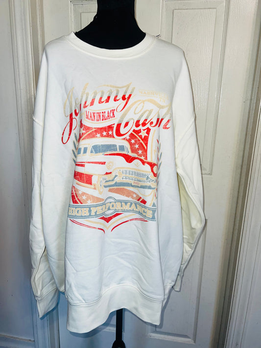 Johnny Cash Oversized Distressed Sweatshirt