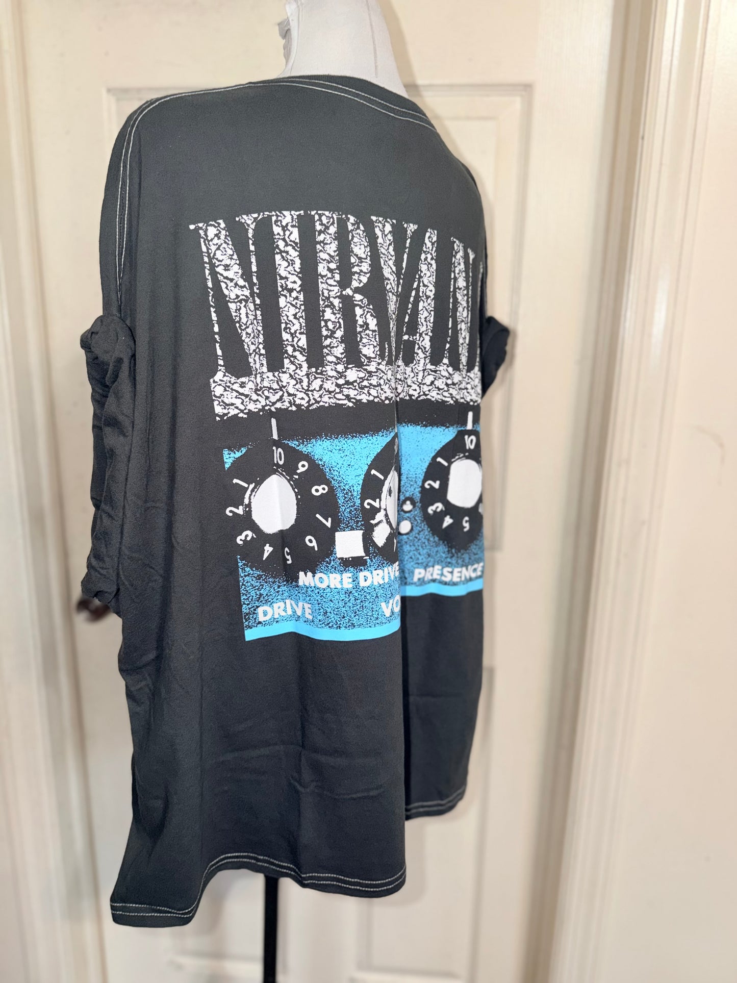 Nirvana Double Sided Oversized Distressed Tee