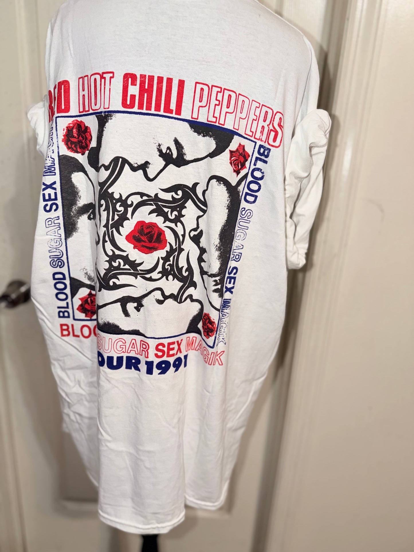 Red Hot Chili Peppers Double Sided Oversized Distressed Tee