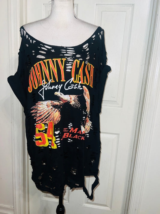 Johnny Cash Double Sided Oversized Distressed Tee