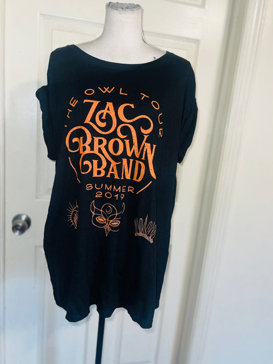 Zac Brown Band Double Sides Oversized Distressed Tee