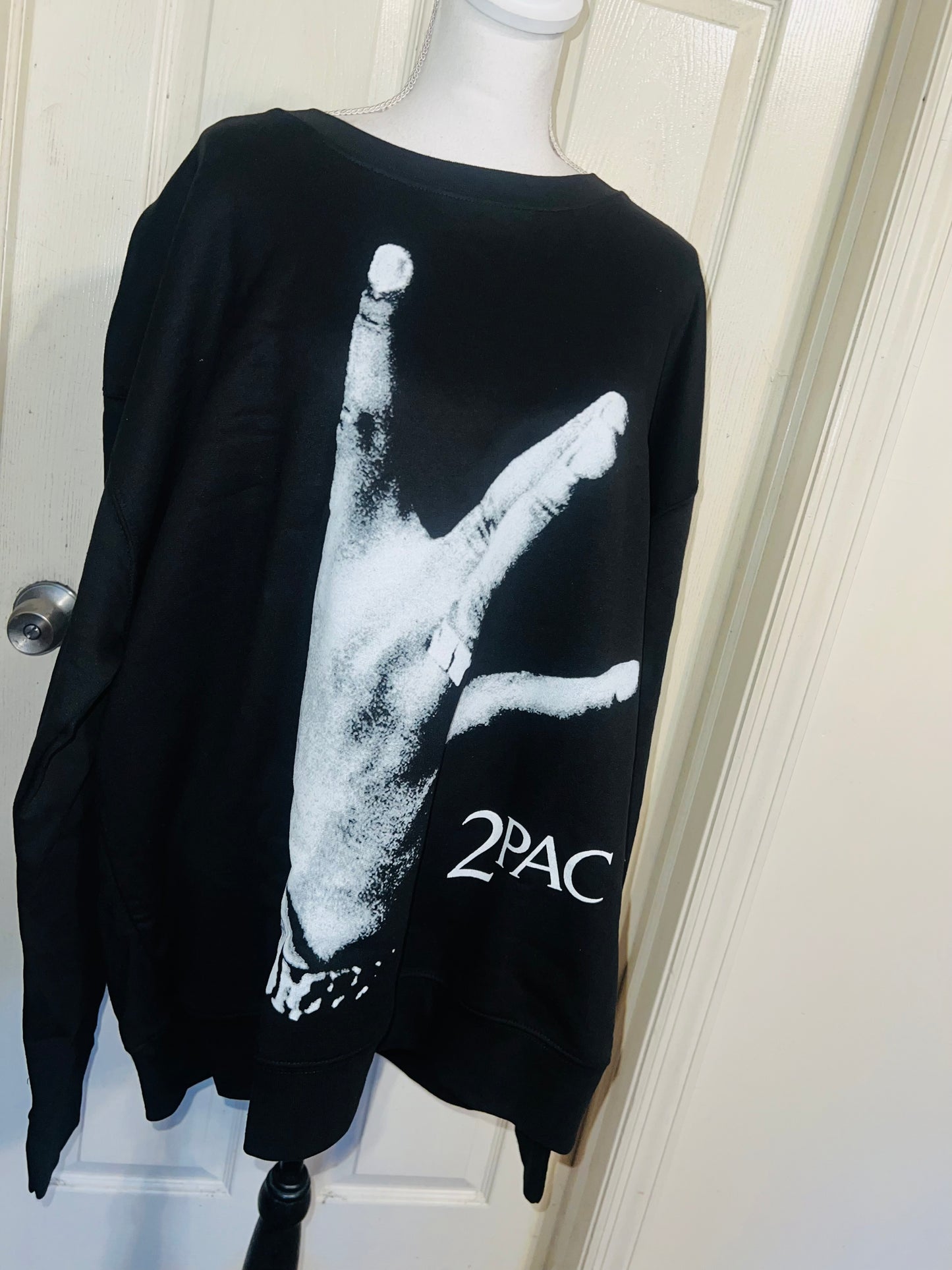 2Pac Oversized Distressed Sweatshirt