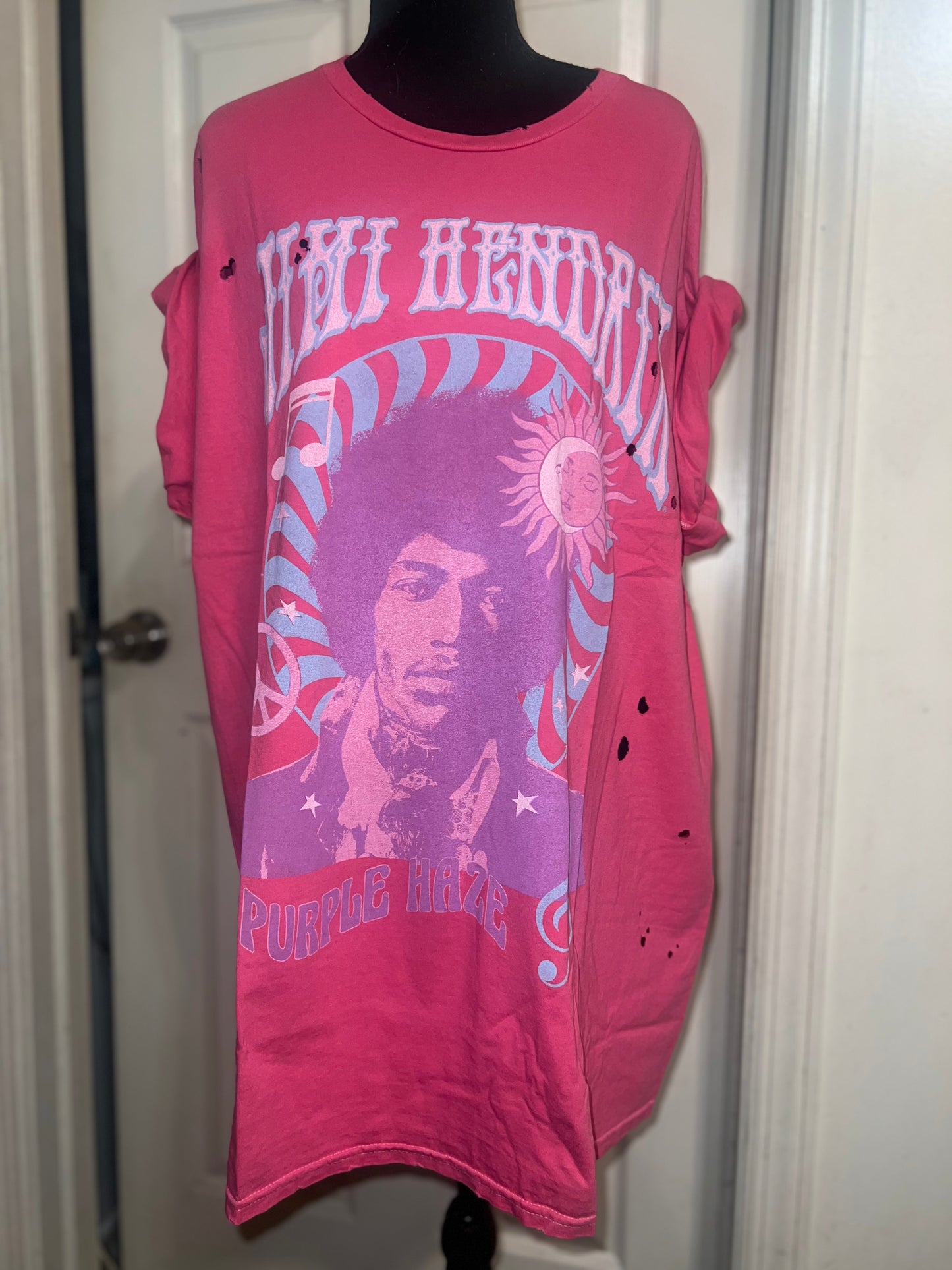 Jimi Hendrix Purple Haze Oversized Distressed Tee