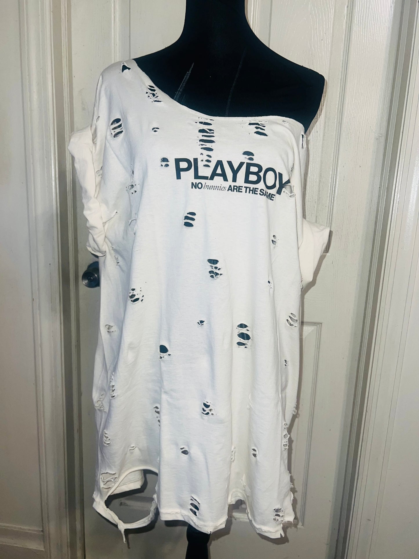 Playboy Double Sided Oversized Distressed Tee