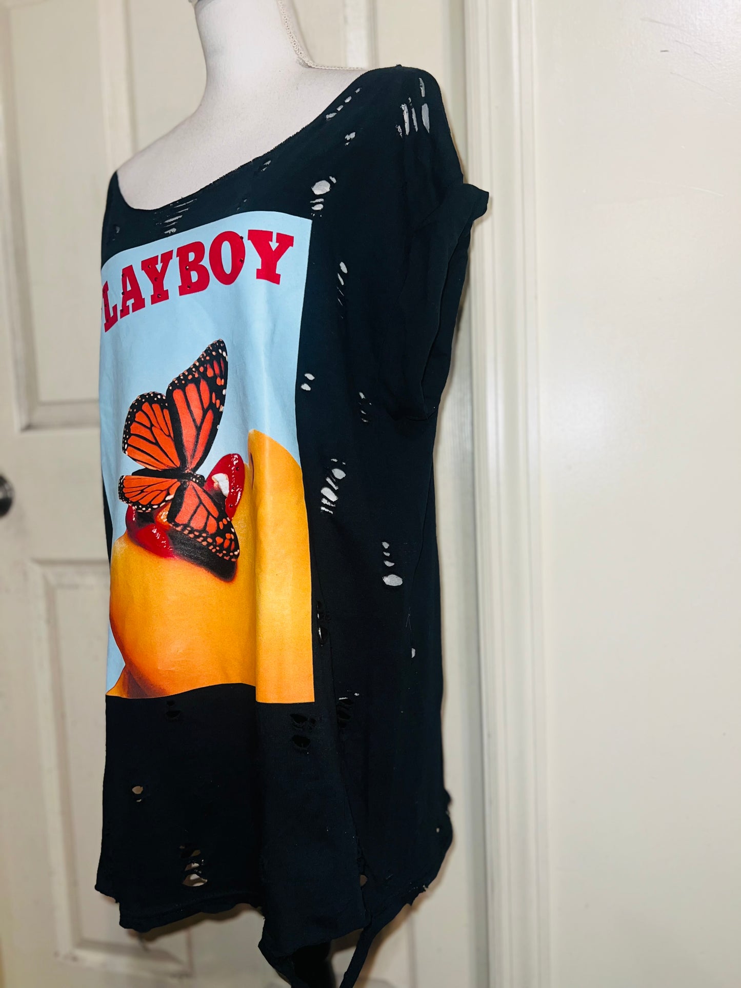 Playboy Oversized Distressed Tee