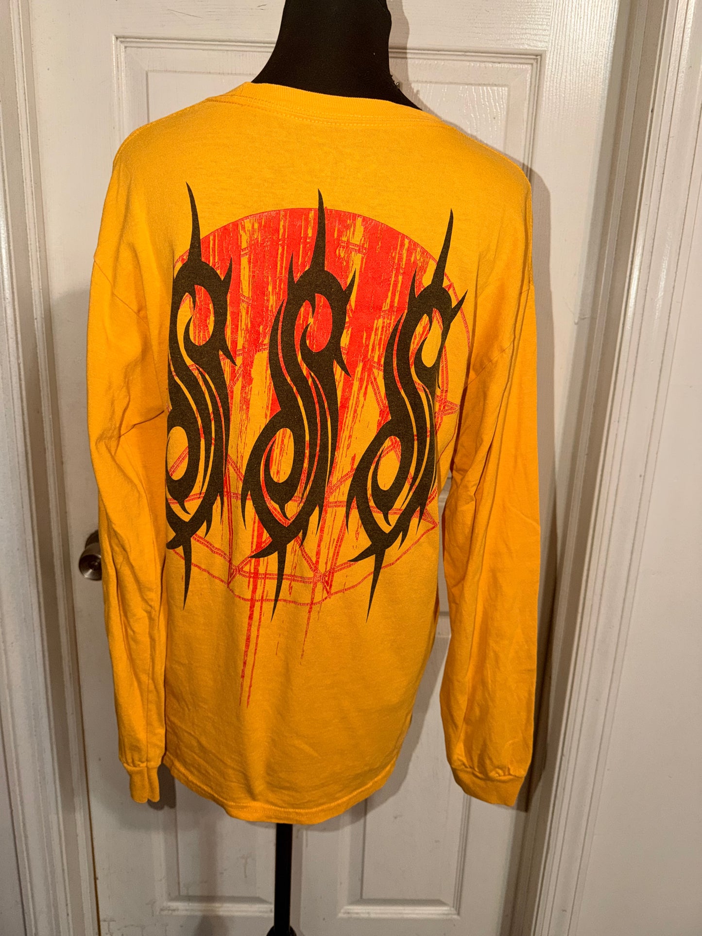 Slipknot Double Sided Vintage Oversized Distressed Long Sleeve Tee