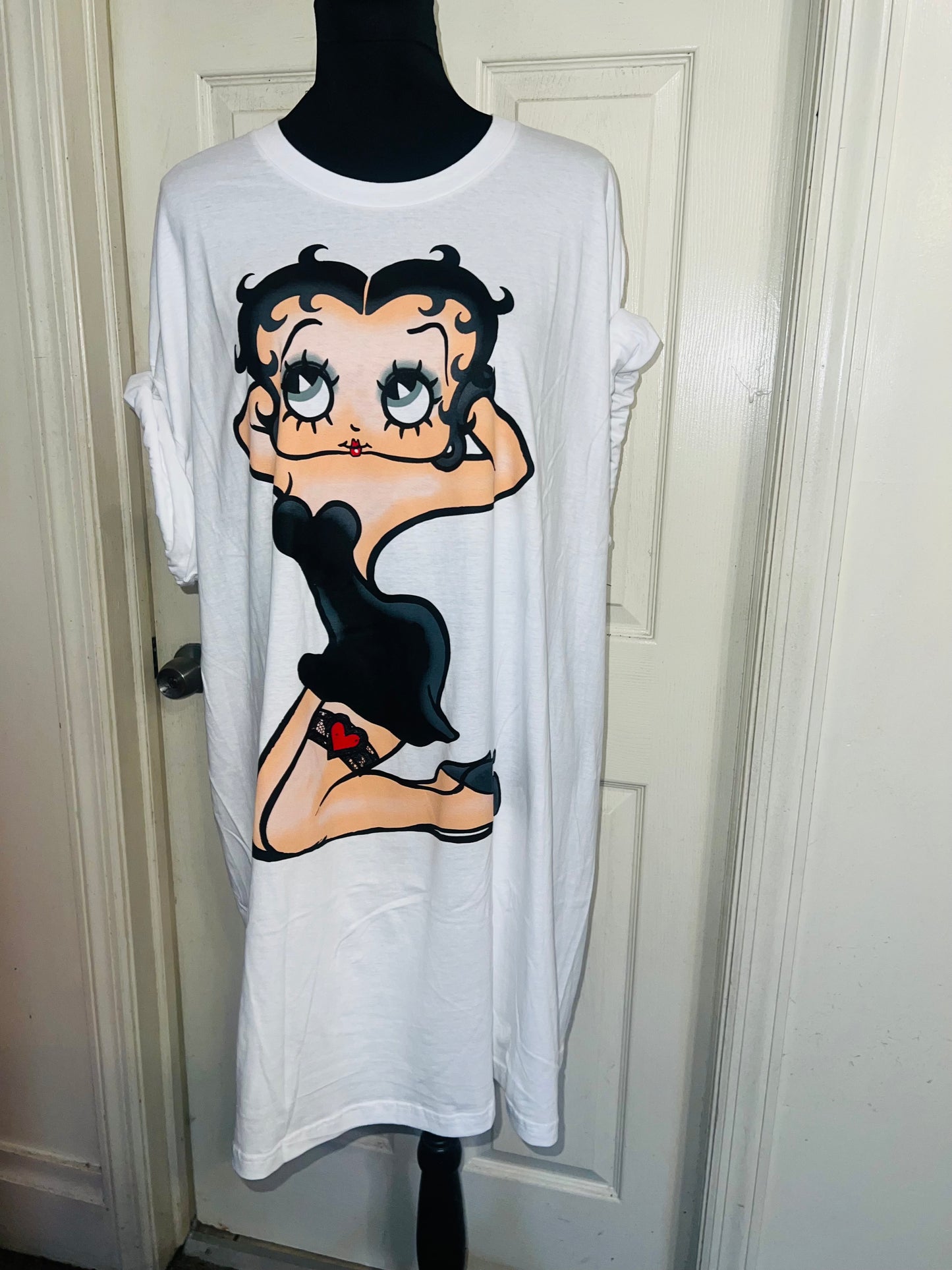 Betty Boop Oversized Distressed T-Shirt Dress