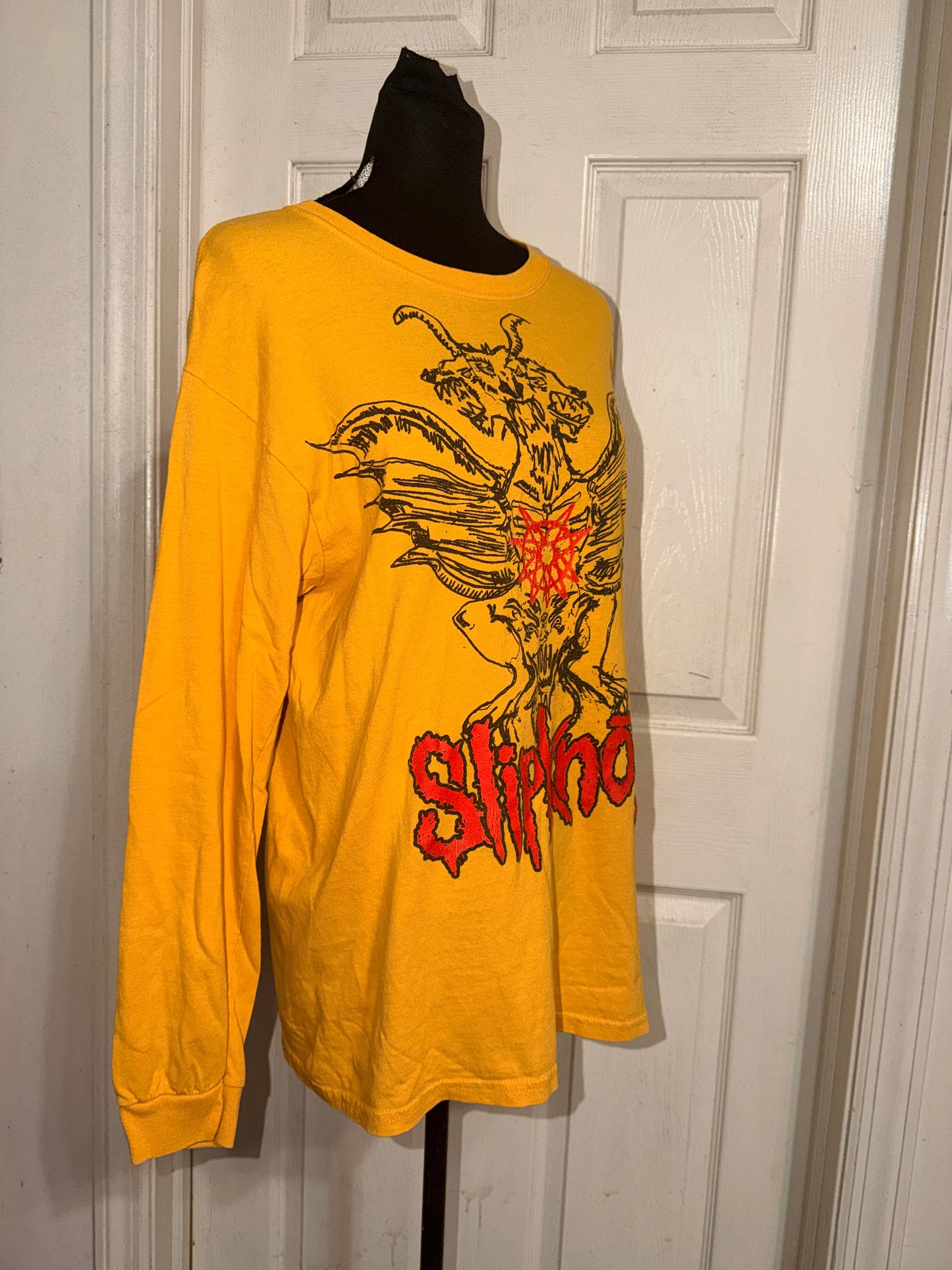 Slipknot Double Sided Vintage Oversized Distressed Long Sleeve Tee