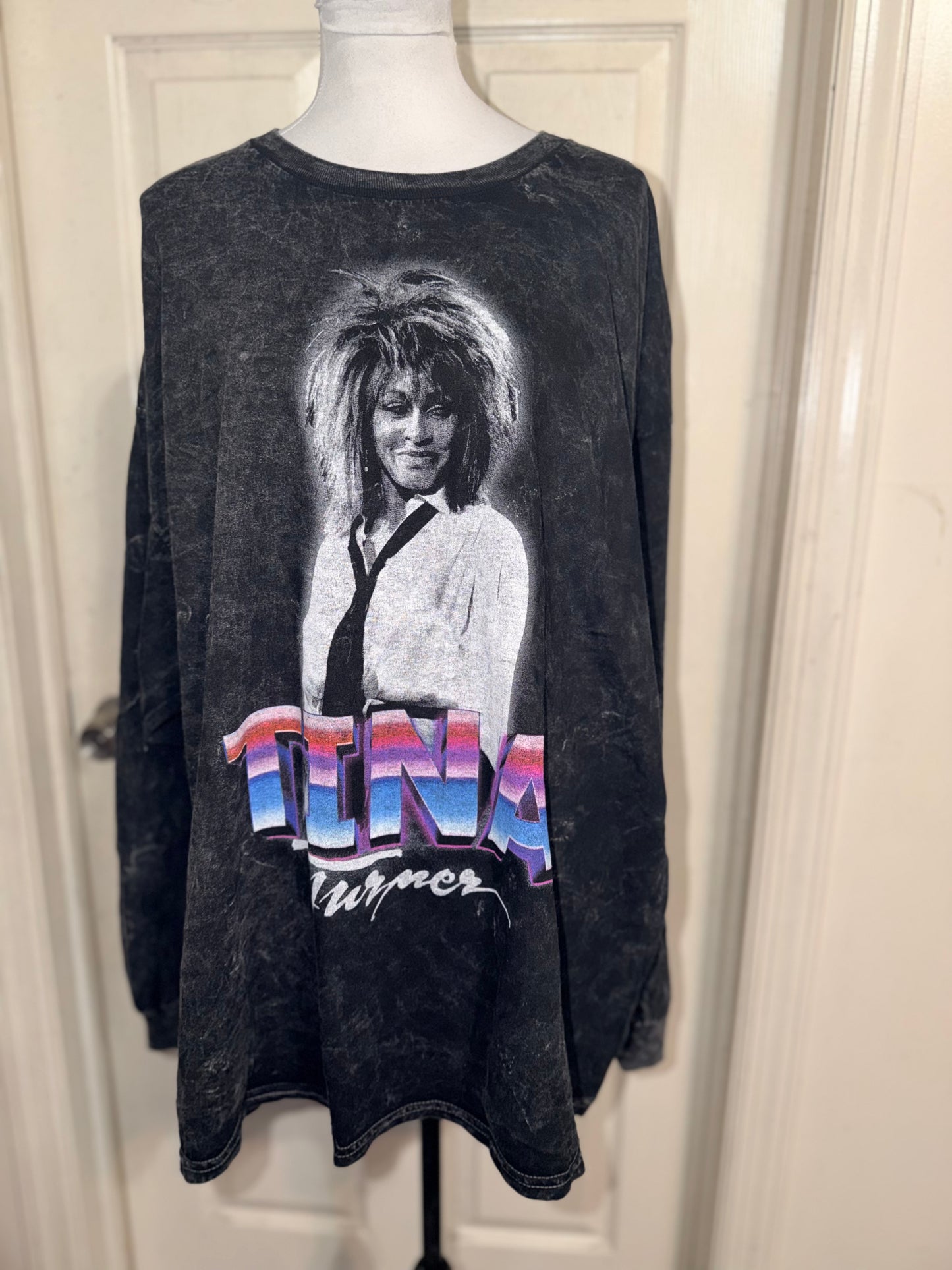 Tina Turner Oversized Distressed Long Sleeve Tee