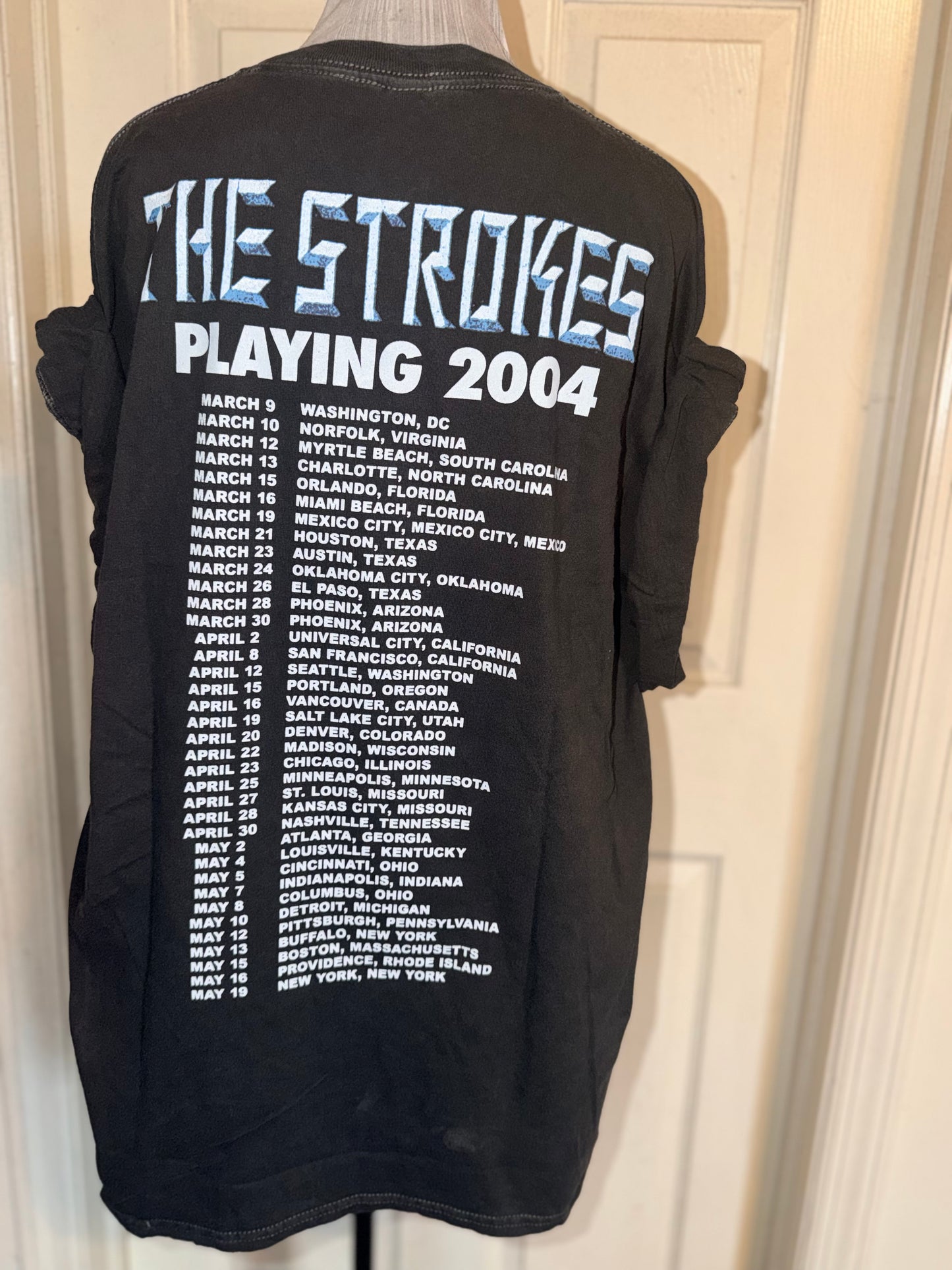 The Strokes Double Sided Oversized Distressed Tee